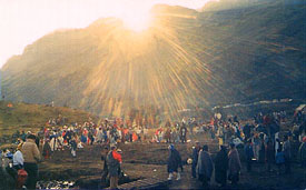 Apariciones y peregrinos en El Cajas